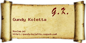 Gundy Koletta névjegykártya